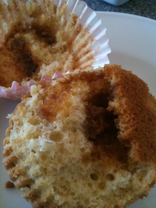 Banana Cupcakes with Caramel Fleur de Sel Salt and Caramel