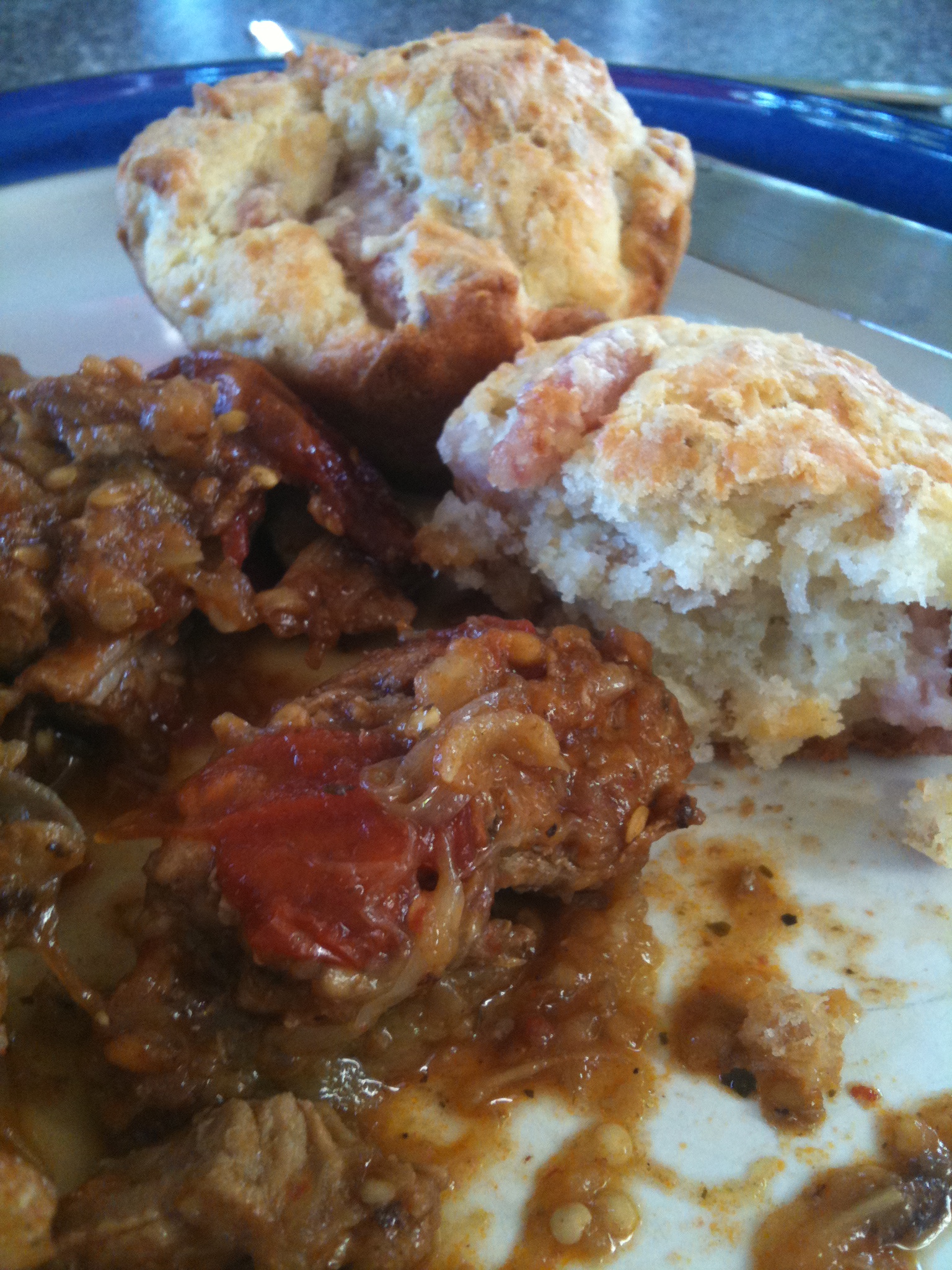 Roasted Pork and Late Summer Veg Casserole with Thomas Crosby Muffins